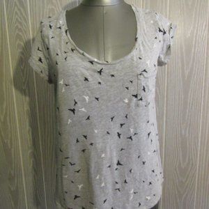 Gap easy confort gray t-shirt w/birds